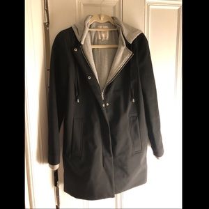 Zara winter jacket, black with sweatshirt hood